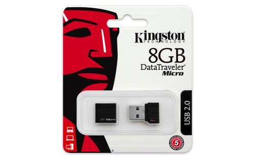 KINGSTON 8GB USB 2.0 Hi-Speed DataTraveler Micro (Black) (DTMCK/8GB)