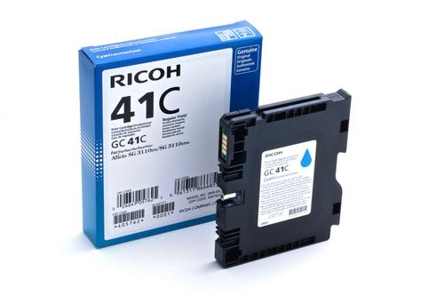 RICOH GC41C Cyan Standard Capacity Gel Ink Cartridge 2.2k pages - 405762 (405762)