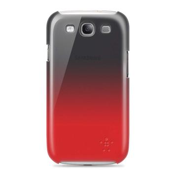 Belkin Shield Fade - Baksidedeksel for mobiltelefon - polykarbonat - svart, rød - for Samsung Galaxy S III (F8M405cwC01)