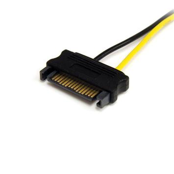 StarTech SATA Power to 8 Pin PCI Express Video Card Power Cable Adapter - Strømkabel - SATA-strøm (hann) til 8-pins PCIe-strøm (hann) - 15 cm (SATPCIEX8ADP)