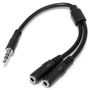 STARTECH Slim Stereo Splitter Cable - 3.5mm Male to 2x 3.5mm Female	