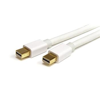STARTECH StarTech.com 2m 6ft White Mini DisplayPort 1.2 Cable M/M - Mini DisplayPort 4k w/ HBR2 support - Mini DP to Mini DP Cable 2 meter, 6 feet (MDPMM2MW) - DisplayPort cable - Mini DisplayPort (M) to Mini  (MDPMM2MW)