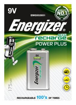 ENERGIZER Batterij Recharge Power Plus 9V 175 mAh Nikkel-metaalhydride (NiMH) 9 V (635584)
