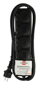 BRENNENSTUHL Steckdoseleiste mit Deckeln IP44 4fach 2m  sw (1159960)