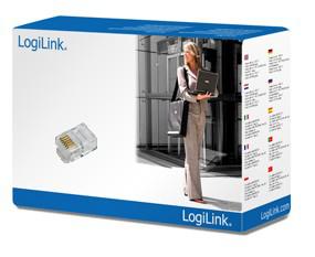 LOGILINK Modular Plug for flat cables, RJ12 6P6C (MP0019)