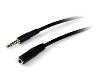 StarTech 2m 3.5mm 4 Position TRRS Headset Extension Cable - M/F - Forlengerledning for hodesett - 4-polsminijakk (hann) til 4-polsminijakk (hunn) - 2 m - svart (MUHSMF2M)