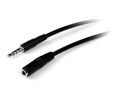 StarTech 2m 3.5mm 4 Position TRRS Headset Extension Cable - M/F - Forlengerledning for hodesett - 4-polsminijakk (hann) til 4-polsminijakk (hunn) - 2 m - svart