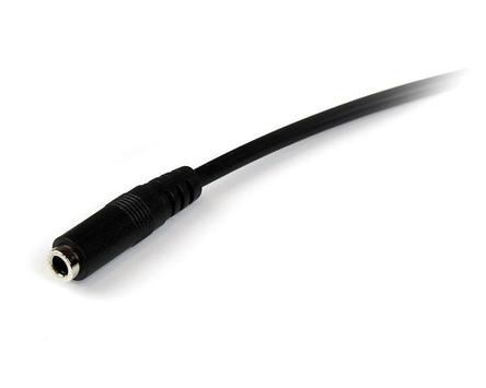 StarTech 2m 3.5mm 4 Position TRRS Headset Extension Cable - M/F - Forlengerledning for hodesett - 4-polsminijakk (hann) til 4-polsminijakk (hunn) - 2 m - svart (MUHSMF2M)
