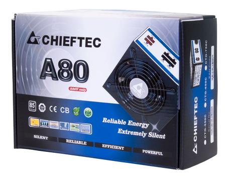 CHIEFTEC 650W PSU A-80 Series ATX-12V V.2.3/ EPS-12V PS-2 12cm Fan PFC Cable Management >80% efficiency (CTG-650C)