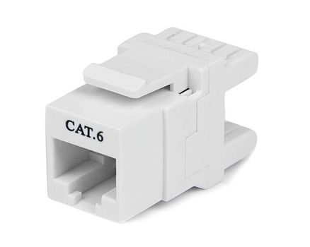 STARTECH 180° Cat 6 Keystone Jack - RJ45 Ethernet Cat6 Wall Jack White - 110 Type (C6KEY110SWH)