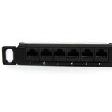 StarTech 24 Port 0.5U Cat5e Patch Panel - RJ45 Ethernet Rack Mount Cat 5e 110 Patch Panel - Rackmount Network Patch Panel (PANELHU24) - koblingspanel (PANELHU24)