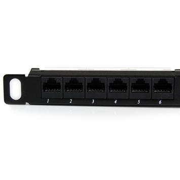 StarTech 24 Port 0.5U Cat5e Patch Panel - RJ45 Ethernet Rack Mount Cat 5e 110 Patch Panel - Rackmount Network Patch Panel (PANELHU24) - koblingspanel (PANELHU24)