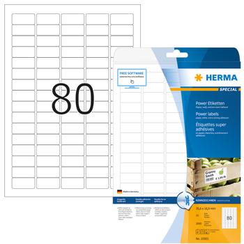 HERMA Power Labels     35,6x16,9 25 Sh. DIN A4 2000 pcs. 10901 (10901)