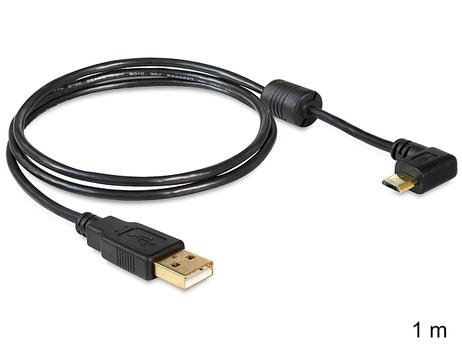 DELOCK USB-Kabel USB2.0 Typ A -> micro B 90° St/St (83147)
