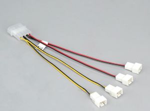 AKASA AK-CB001 Multi-fan Adapter 4-pin Molex to 4x 3-pin fans (speed reduction on 2 fans) (AK-CB001)