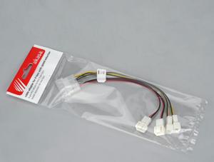 AKASA AK-CB001 Multi-fan Adapter 4-pin Molex to 4x 3-pin fans (speed reduction on 2 fans) (AK-CB001)