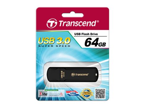 TRANSCEND 64GB JetFlash 700  USB 3.0 (Black) (Alt. TS64GJF700) (TS64GJF700)
