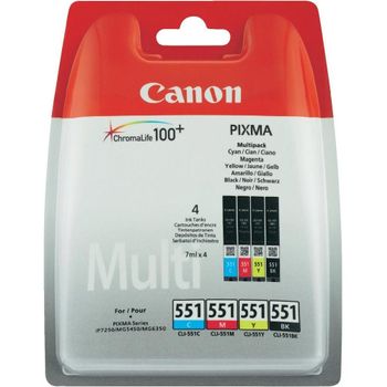 CANON CLI-551 ink cartridge black and tri-colour standard capacity combopack blister with alarm (6509B008)