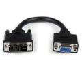 8 DVI MALE TO VGA FEMALE CABLE ADAPTER - DVI-I TO VGA DONGLE CABL