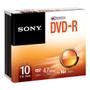 SONY DVD-R, 16X SLIM CASE, 10 PACK . SUPL (10DMR47SS)