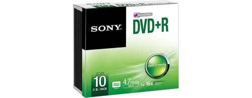 SONY DVD+R, 16X, SLIM CASE . SUPL (10DPR47SS)