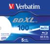 VERBATIM BD-R XL 100GB 4X 5PK JEWEL CASE PRINTABLE SUPL