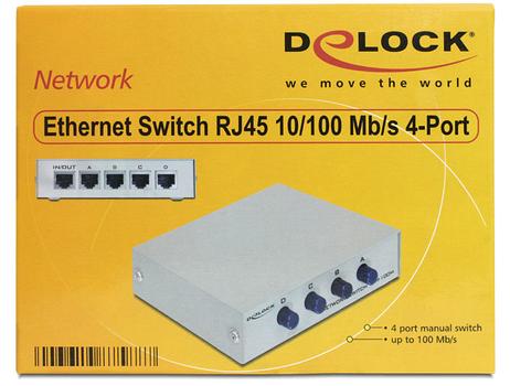 DELOCK RJ45 Switch 4 Eingänge -> 1 Ausgang (87588)