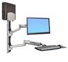 ERGOTRON LX SIT STAND WALL MOUNT SYSTEM MED SILVER CPU HOLDER, POLISHED ACCS (45-358-026)
