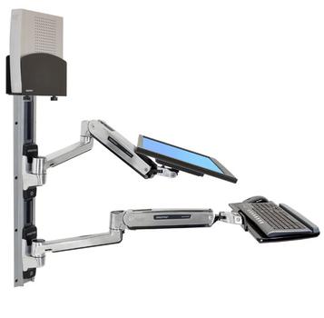 ERGOTRON LX SIT STAND WALL MOUNT SYSTEM SMALL BLACK CPU HOLDER ACCS (45-359-026 $DEL)