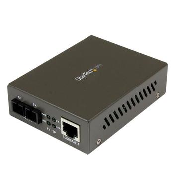StarTech 1000 Mbps Gigabit MM Fiber Ethernet Media Converter SC - Fibermedieomformer - 1000Base-SX,  1000Base-T - RJ-45 / SC flermodus - opp til 550 m - 850 nm (MCMGBSC055EU)