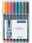 STAEDTLER Lumocolor 317 Overheadmarker 97% gerecycleerd Medium Ronde punt 1 mm Kleurenassortiment Navulbaar 8 Stuks