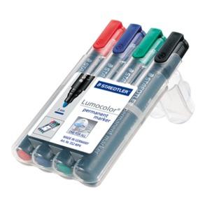 STAEDTLER Lumocolor 352 Permanentmarker Medium Ronde punt - 2 mm Kleurenassortiment Navulbaar 4 Stuks (352 WP4)