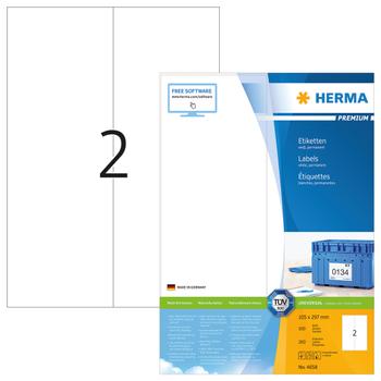 HERMA Labels 105 x 297mm, A4 Herma premium, white, (100 sheets) (4658)