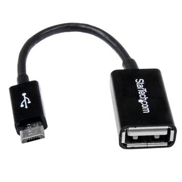 StarTech 5in Micro USB to USB OTG Host Adapter M/F - USB-adapter - USB (hunn) til Micro-USB type B (hann) - USB 2.0 OTG - 12.7 cm - svart (UUSBOTG)