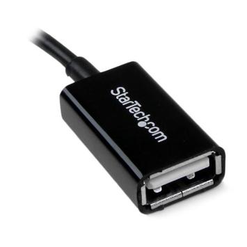 StarTech 5in Micro USB to USB OTG Host Adapter M/F - USB-adapter - USB (hunn) til Micro-USB type B (hann) - USB 2.0 OTG - 12.7 cm - svart (UUSBOTG)