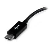 StarTech 5in Micro USB to USB OTG Host Adapter M/F - USB-adapter - USB (hunn) til Micro-USB type B (hann) - USB 2.0 OTG - 12.7 cm - svart (UUSBOTG)