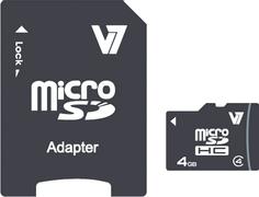 V7 MICROSD CARD 4GB SDHC CL4 INCL SD ADAPTER RETAIL MEM
