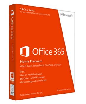 MICROSOFT Office 365 Home Premium 32-bit/ x64 Danish Subscription 1 LIC Eurozone Medialess 1 Year (6GQ-00141)