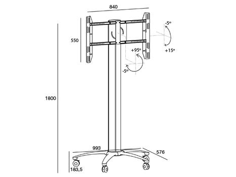 MULTIBRACKETS Public Display Stand 180 Single Black (7350022736238)