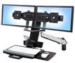 ERGOTRON n Dual Monitor & Handle Kit - Mounting kit (handle, 2 mounting brackets, bow mounting arm) for 2 LCD displays - black - screen size: up to 26" - wall-mountable - for P/N: 45-296-026,  45-304-026 (97-718-009)