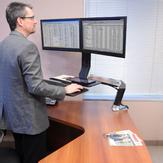 Ergotron WorkFit-A Dual with Worksurface+ Standing Desk - monteringssett - for 2 LCD-skjermer / tastatur / mus (24-316-026)