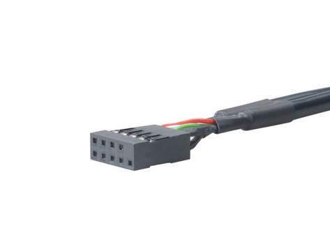 AKASA Akasa intern kabel från USB 3.0 till USB 2.0, IDC20 19-pin ha - IDC10 9-pin ho, svart - 15 cm (AK-CBUB19-10BK)