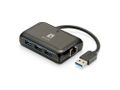 LEVELONE GBIT USB NWK ADAPTER W/USB HUB 1X10/ 100/ 1000B-T AUTO-MDIX RJ-45 CPNT