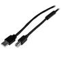 STARTECH StarTech.com 20m / 65 ft Active USB 2.0 A to B Cable - Long 20 m USB Cable - 20m USB Printer Cable - 1x USB A (M), 1x USB B (M) - Black (USB2HAB65AC) - USB cable - USB Type B (M) to USB (M) - USB 2.0  (USB2HAB65AC)