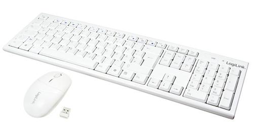 LOGILINK Tastatur Wireless 2,4GHz mit Maus white (ID0104W)
