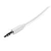 STARTECH 3m White Slim 3.5mm Stereo Audio Cable - Male to Male	 (MU3MMMSWH)
