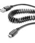 CELLULAR LINE MICROUSB-USB COILED BLACK DATA CABLE