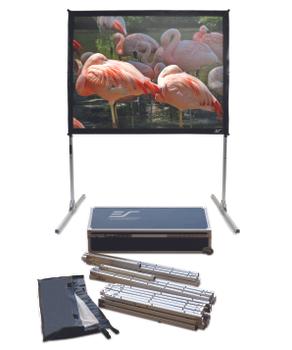 ELITE SCREENS ELITE Q100H1 16:9 H:124.5 W:221 QuickStand Folding Screen includes Aluminum Traveling Wheel Case (Q100H1)