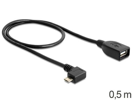 DELOCK Cable USB micro-B male > USB 2.0-A female OTG 50 cm angled (83271)