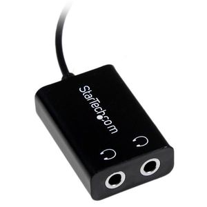 STARTECH Black Slim Mini Jack Headphone Splitter Cable Adapter - 3.5mm to 2x 3.5mm	 (MUY1MFFADP)